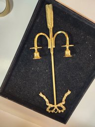 #96s Large Brass Bow Wall Candle Sconce