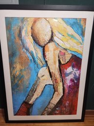 #32 Large And Gorgeous Modern Art Print Framed And Matted. Statement Piece