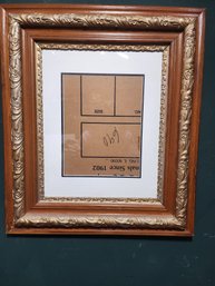 #39 Antique Wood Picture Frame With Glass