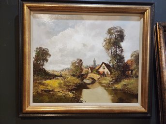 #49 Original Signed Oil Painting  By Klein 'summer Day' Framed