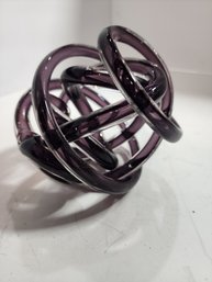 #54 PURPLE BLOWN GLASS PAPER WEIGHT