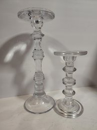 #59 2 CANDLESTICKS GLASS