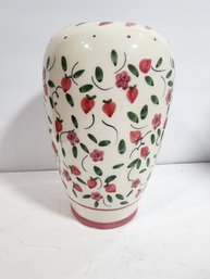 #94  VERY PRETTY HAND PAINTED GREEN ROW VASE FRO PORTUGAL