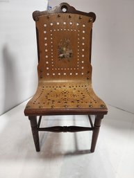 #98 HAND MADE ANTIQUE CHILDS CHAIR 9.5X11X19'