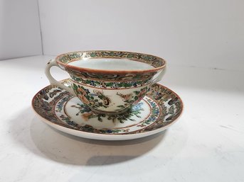 #102 BEAUTIFUL ANTIQUE TEACUP AND SAUCER