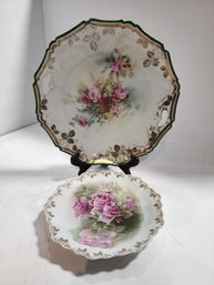 #106 SIGNED HAND PAINTED ANTIQUE PLATES FROM BAVARIA