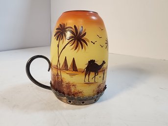 #111 HAND PAINTED CAMEL CANDLE LANTERN