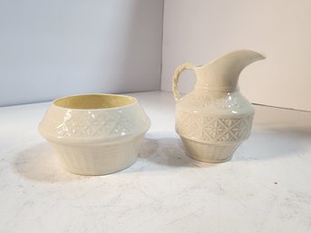 #119 BELEEK CREAMER AND SUGAR SET