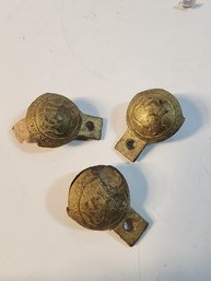 #131 3 SMALL BRASS BELLS