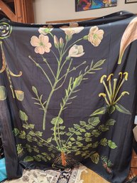 #142  NEW AND PRETTY BOTANICAL BLACK SHOWER CURTAIN