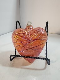 #165 BLOWN GLASS HEART CAN BE HUNG