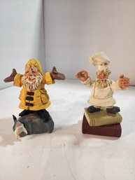 #171 DAVID FRYMAN COOK AND FISHERMAN FIGURINES