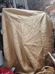 #177 100% BURLAP 96 IN' TABLECLOTH AND BLACK AND WHITE PLAID 72X52 TABLE CLOTH