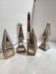 #9 LOT OF MIRRORED PILLARS FOR DECOR