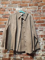#14 SUEDE SHIRT/JACKET BY JESSICA HOLBROOK SIZE 2X BROWN