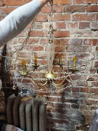 #17 CRYSTAL AND METAL CHANDELIER