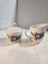 #22 WAVERLY CREAMER AND SUGAR SET FLORAL GARDEN