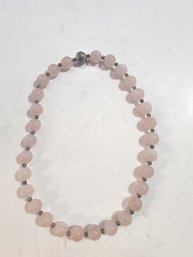 #45 Beautiful Rose Quartz Crystal Necklace With Magnetic Clasp