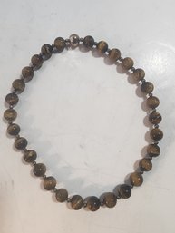 #47 Tiger's Eye Stone 18'  Magnate Clasp Necklace.  Nice