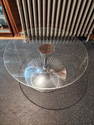 #51 Light Up Table #2 Glass And Chrome  Perfect For Display