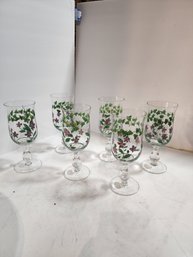 #64   6 Waverly Sweet Violet Wine Glasses Gorgeous! Lot 2