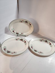 #66 3 Waverly Serving Platters In Roseberry Pattern