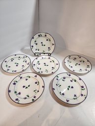 #73   6 Waverly Sweet Violet Salad Plates Lot 2