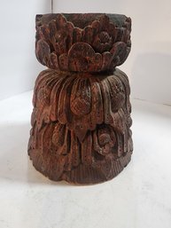 #85 Antique Indian Hand Carved Pedistal. Very Old