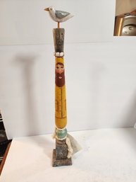 #88 Tall Wooden Man  24' Wood Carving Nautical Theme