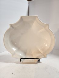 #92  LOT 3 ITALIAN PORCELAIN PLATTER IN ELEGANT OFF WHITE