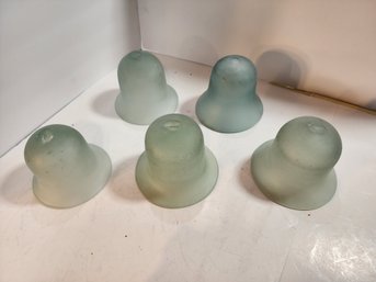 #99  LOT OF 5 GREEN GLASS CLOCHES