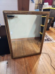 #110 LARGE VINTAGE GOLD FRAMED MIRROR
