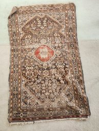 #1 Antique Oriental Area Rug 45x74 Fine Weave And Well Worn