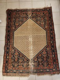 #6 Antique Persian Carpet Very Fine 55x41 With Age Wear