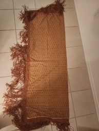 #20 Bronze Embroidered Fringed Shawl