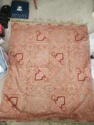 #24 Orange Paisley Table Topper Or Shawl 59x72