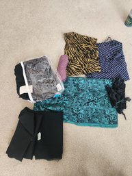 #28 Lot Of Wool ,sild And Rayon Fabric Pieces