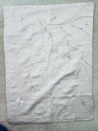 #41 Vintage/antique Silk Embroidered Panel With Birds Lined 23x19