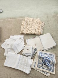 #46 Lot Of Napkins And Table Toppers Vintage