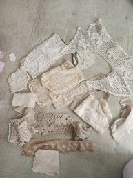#55 Antique Lace Pieces And Lace Trim
