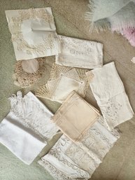 #56 Lot Of Antique Lace And Linens