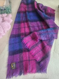 #62 Purple Mohair Throw Blanket 74x51
