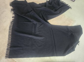 #64 Wool Black Elgin Johnstons Shawl/poncho From Scotland