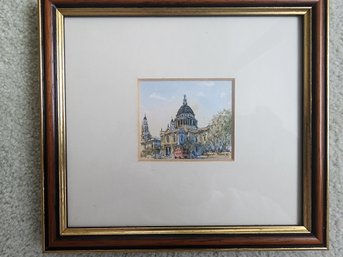 #67 Mini 1942 Signed Watercolor Of A Capitol Building