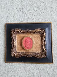 #68 Nicely Framed Antique Wax Stamp