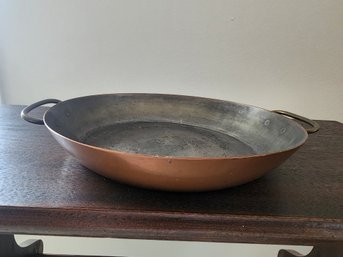 #86 Antique Copper 2 Handled Shallow Pan