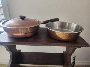 #87 Vintage Copper Double Boiler With Lid
