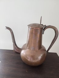 #92 Antique English Copper Coffee Pot