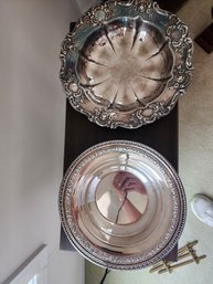 #100 2 Silver Plate Bowls