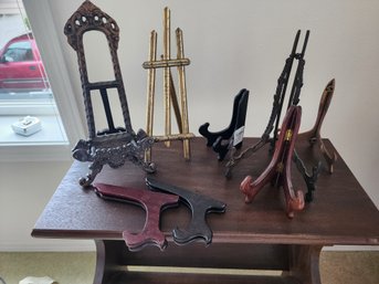 #101 Lot Of Vintage/antique  And New Plate And Picture Stands